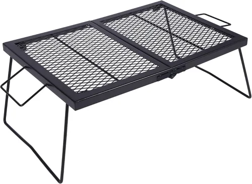 Miniatura 7 de REDCAMP Parrilla Plegable de Camping 2 en 1, Parrilla Plegable de Mesa para Cocina al Aire Libre con Fuego Descubierto para Acampar, Parrilla