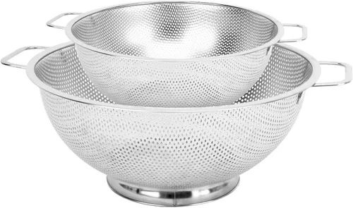 Miniatura 10 de Colador para cocina, 3QT, colador filtro de acero inoxidable con asa para frutas, verduras, cocinar alimentos, apto para lavavajillas