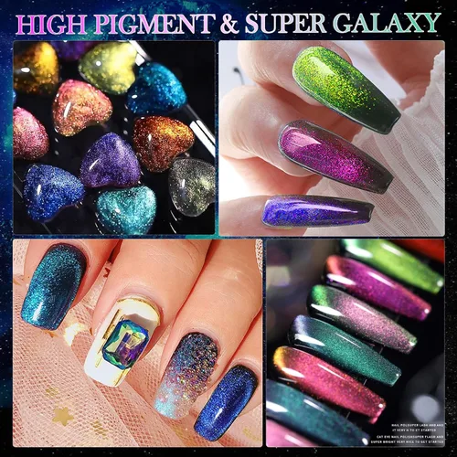 Miniatura 6 de Juego de esmalte de uñas de gel ojo de gato 9D de 12 colores, esmalte de gel ojo de gato con imán, esmalte de uñas de ojo de gato magnético