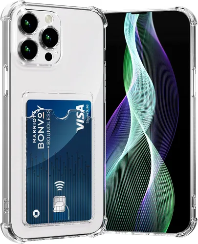 Miniatura 25 de AKABEILA Funda para iPhone 11 Pro Clear Cute Phone Case Soft TPU Wallet Case Slim Bag Cover a prueba de golpes con ranura para tarjetas Transparente