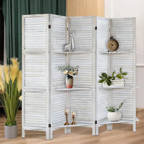 Miniatura 3 de Divisor de habitación con estantes, pantalla de privacidad, separadores de habitación y pantallas de privacidad plegables, separador de separación