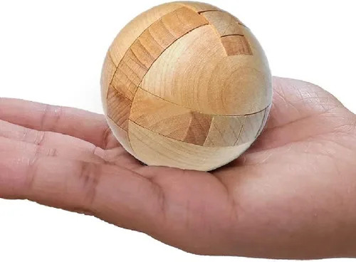 Miniatura 8 de Rompecabezas de madera hecho a mano con bola mágica, juego de inteligencia, rompecabezas de esfera para adultos