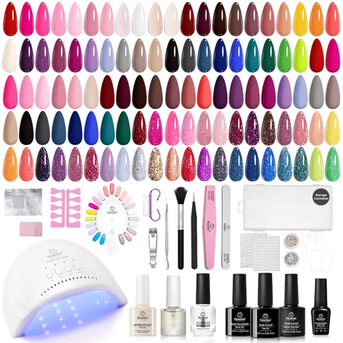 Miniatura 13 de Beetles Deal Box - Kit de esmalte de uñas de gel con luz UV – 32 colores esenciales de estudio, 68 piezas de esmalte de uñas con capa base libre