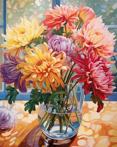 Miniatura 14 de Tucocoo Pintura por números con flores de lirio azul en una jarra de vidrio DIY en lienzo con pinceles, pinturas acrílicas, pintura de grafiti por