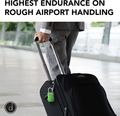 Miniatura 3 de Candados para equipaje de acero con combinación de 4 dígitos, candado de viaje aprobado por la TSA para maletas y equipaje Verde y Verde