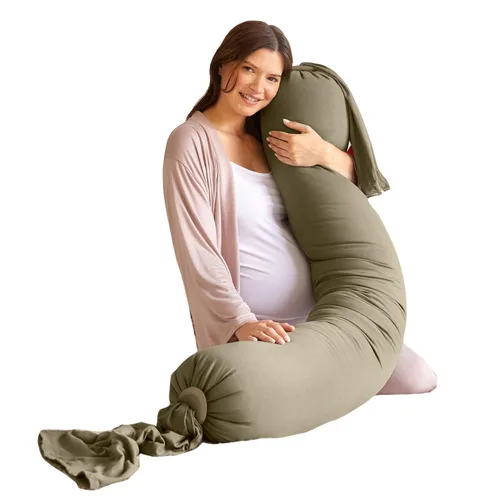 bbhugme Almohada de embarazo ajustable – Soporte de cuerpo completo para dormir de lado – Firmeza y forma ajustables – Soporta espalda, piernas,