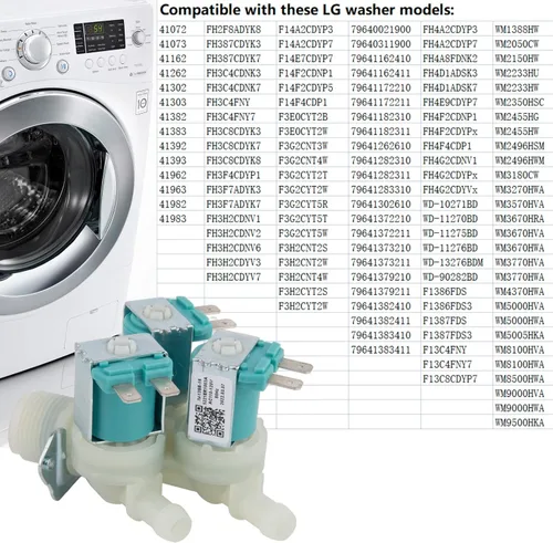 Miniatura 5 de 5220FR2075L Válvula de entrada de agua fría para LG Kenmore reemplaza 5221ER1003A AP5986564 5221ER1003C 5221ER1003D PS11728995
