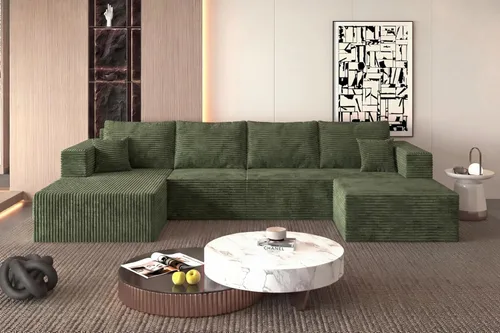 Miniatura 27 de Sofá otomano modular de pana de 28 pulgadas sin hueso, sofá otomano seccional para sala de estar, color beige