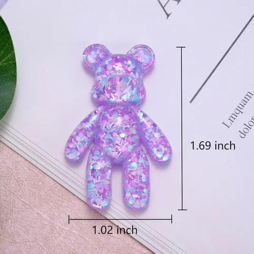 Miniatura 5 de Abrazo de oso de bolsillo, alivio de la ansiedad, positividad para la salud mental, alivio del autismo, alivio del estrés para ella, regalo Púrpura