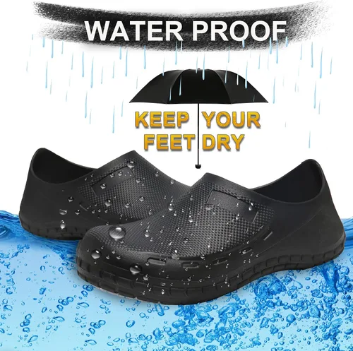 Miniatura 4 de Zapatos de chef Zapatos de cocina para hombre, zapatos de cocina antideslizantes, a prueba de agua, zuecos de trabajo para hombre, cómodos zapatos
