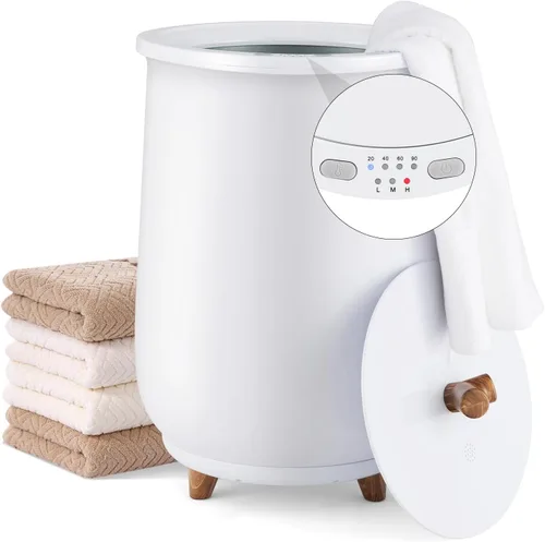 Tangkula Calentador de toallas, calentador de toallas grande de lujo de 23 litros con soporte de disco fragante, calentador de baño certificado ETL