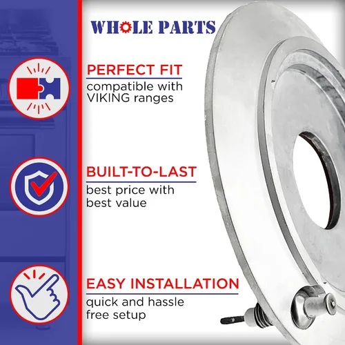 Miniatura 7 de Base de quemador sellada Whole Parts mejorada con encendedor # de pieza PB050081 - Reemplazo y compatible con algunos rangos Viking