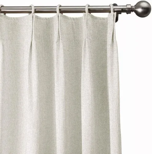 Miniatura 2 de Cortinas beige para sistema de pista, cortinas de lino sintético plisadas, 85% opacas, con aislamiento térmico personalizado, cortinas de protección