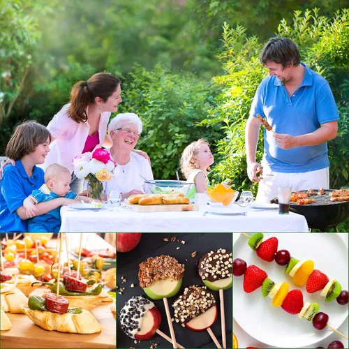 Miniatura 6 de Brochetas de bambú natural de 6 pulgadas, aptos para niños/verdaderos semipuntos, para frutas, kebab, aperitivo, fuente de chocolate, fondue