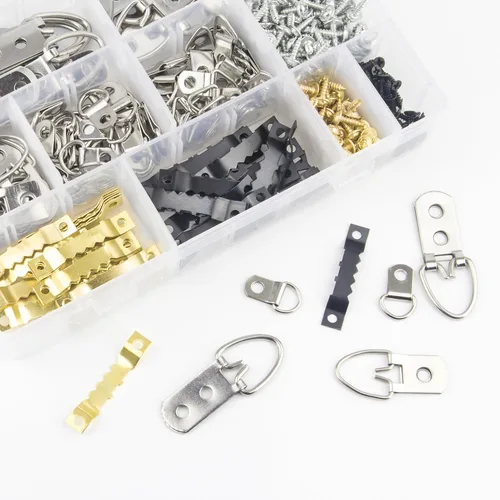 Miniatura 5 de Kit de 500 piezas para colgar cuadros, ganchos surtidos resistentes con tornillos para colgar cuadros (500)