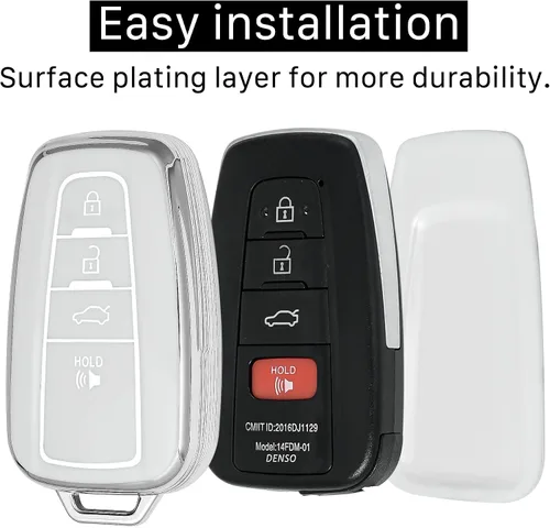 Miniatura 6 de Kirsnda Funda para llavero compatible con Toyota Camry RAV4 Highlander Avalon C-HR, Prius, Corolla, ect Accesorios para llaves remotas inteligentes