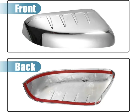 Miniatura 5 de uxcell 1 par de cubiertas de espejo cromado para la mitad superior izquierda y derecha para Ford Explorer 2011-2015 Tono cromado