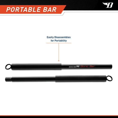 Miniatura 3 de BIONIC BODY Barra recta de entrenamiento de resistencia ligera de 36 pulgadas - Se adapta a todas las bandas de resistencia/accesorios