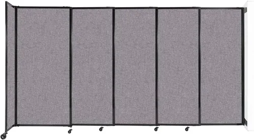 Miniatura 102 de Divisor de habitación de pared recta deslizante montado en la pared Anchos ajustables Ruedas de bloqueo Separador de habitación Paneles