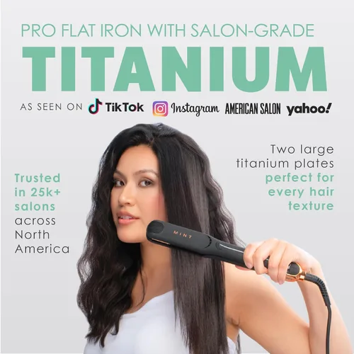 Miniatura 2 de Professional Series MIRA - Plancha plana de titanio para cabello grueso y fino, potente alisador de una sola pasada, alisador y rizador en uno