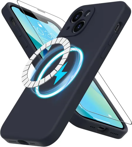 Miniatura 42 de DEENAKIN Funda magnética de silicona para iPhone 12 Pro con protector de pantalla, compatible con MagSafe, protección de cámara, funda protectora
