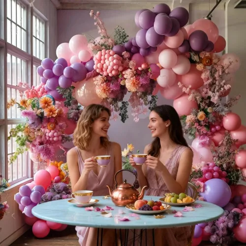 Miniatura 5 de Guirnalda de globos de color morado y rosa, globos de doble relleno de lavanda lila, globos pastel de diferentes tamaños, kit de arco de globos