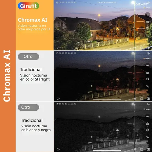Miniatura 2 de Girafit Cámara de ventana de 3 MP 2K, cámaras de interior WiFi de 2.4 GHz y 5 GHz para seguridad del hogar, paquete de 2 con visión nocturna a