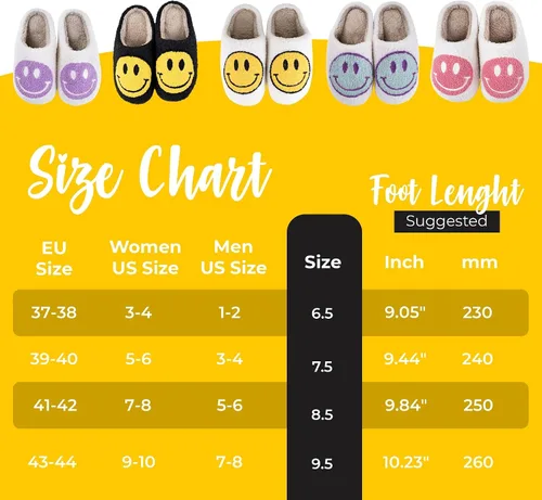 Miniatura 6 de WELLNESSICA 'Smiley Originals' - Smiley Face Slippers for Women, Men & Kids - Ultra Comfy & Warm Faux Fur with Memory Foam, Non-Slip Preppy Slippers