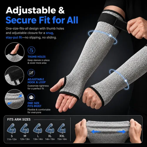 Miniatura 4 de Mangas de brazo resistentes a cortes para hombres y mujeres, protectores de brazo para piel fina y moretones para jardinería, agricultura, patio