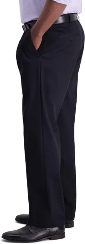 Miniatura 2 de Haggar - Pantalón informal con cintura expandible y plisado por delante, ajuste clásico, pantalón caqui, no necesita planchado