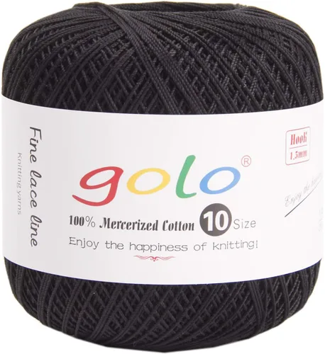 Miniatura 71 de Golo - Bolas de hilo para crochet de algodón tamaño 10, color algodón para crochet D-Fresa D078-fresa
