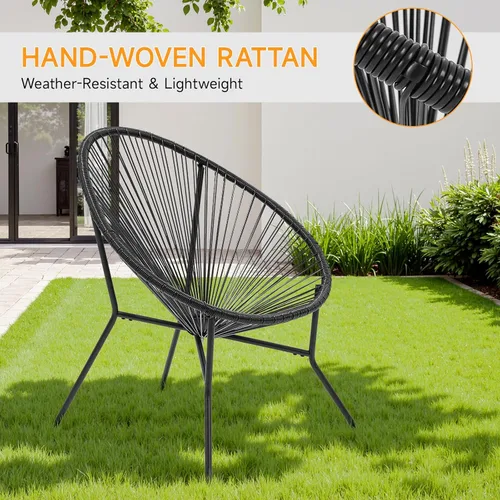 Miniatura 5 de ONBRILL Juego de 3 piezas para patio, sillas Acapulco para exteriores con mesa auxiliar, muebles de ratán PE para todo tipo de clima, para balcón