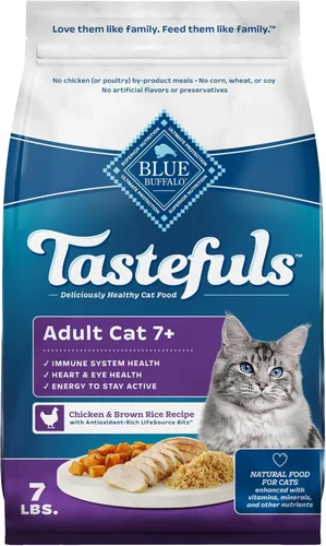 Miniatura 13 de Blue Buffalo Tastefuls Alimento Seco para Gatos Maduros para Gatos Adultos de 7+, Fabricado en los Estados Unidos con Ingredientes Naturales, Receta
