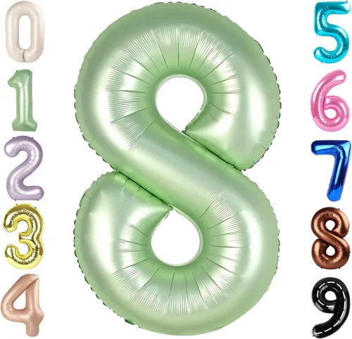 Miniatura 436 de Globos de números de 5 globos de 40 pulgadas, decoraciones de cumpleaños azules para niños y niñas, globos de números azul marino grandes