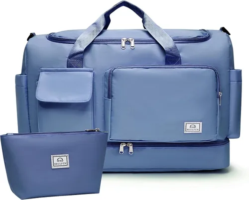 Miniatura 60 de Bolsa de Gimnasio Pequeña para Mujer, Bolsa de Lona de Viaje, Bolsa de Fin de Semana con Compartimento para Zapatos