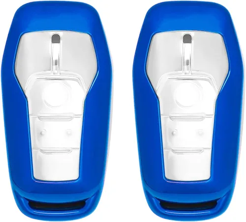 Xotic Tech - Carcasa para llavero de TPU suave, color azul, compatible con Ford Fusion Mustang F-150 F150 Raptor F250 F-Series Edge Explorer