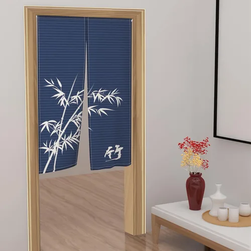 Miniatura 4 de Cortina de Puerta de Pintura Tradicional China, Bambú Azul, Noren Japonés Partición de Dormitorio Divisor de Cocina Decoración de Puerta de Baño