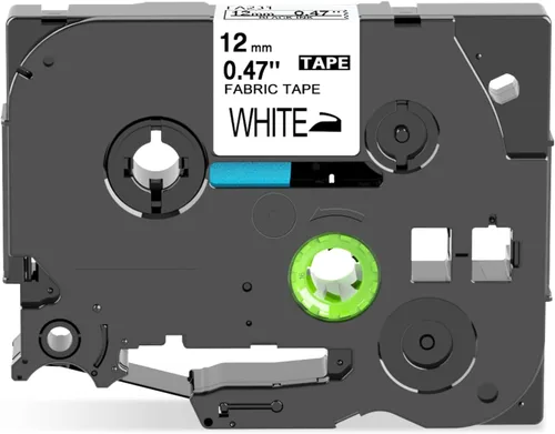 Miniatura 9 de COLORWING Cinta de tela de repuesto para Brother TZe-FA231 TZ 0.472 in 0.47 pulgadas, color blanco, para rotuladora Brother Ptouch PTD400 PTD210