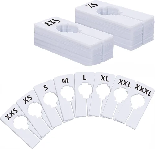 Miniatura 9 de 8 piezas de divisores para estantes de armario, tabla de partición de guardarropa, divisores rectangulares blancos para perchas de ropa con marcador