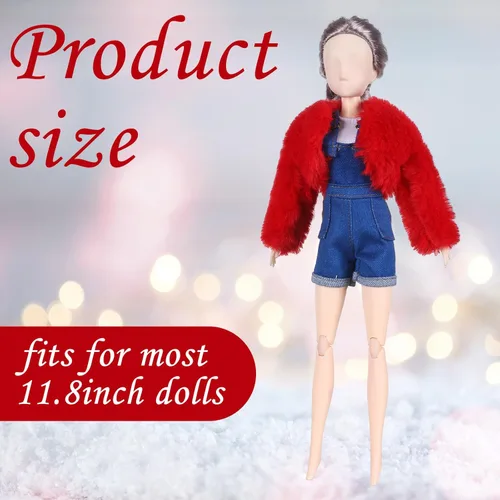 Miniatura 3 de Bencailor 6 piezas de ropa de muñeca para muñeca de verano de 11.8 pulgadas, accesorios de atuendo, abrigo de invierno, tops, traje de baño