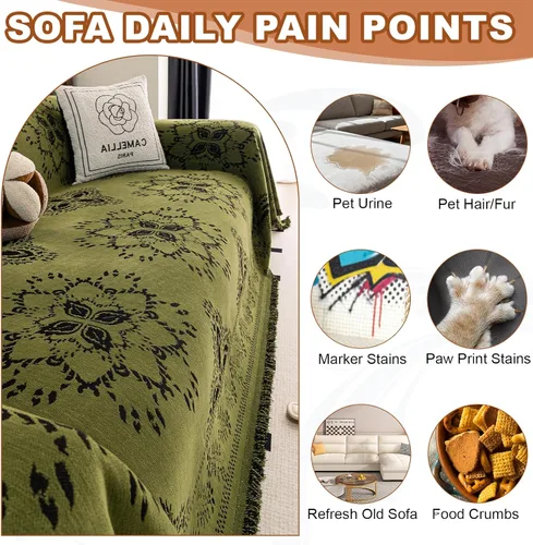 Miniatura 120 de STACYPIK Funda de sofá gris impermeable para perros, funda de sofá antideslizante para sofá de 3 cojines, funda seccional lavable para forma de L