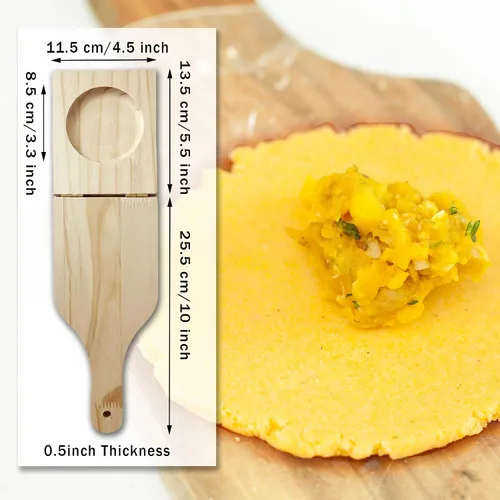 Miniatura 3 de Tostonera Tostonera de madera para plátanos fritos Tostonera para plátanos fritos de 3.3 pulgadas y plátanos rellenos, 10.5 x 4.5 x 1 pulgadas