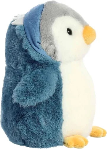 Miniatura 5 de Aurora® Juguetón Pompom Penguin™ Animal de peluche – Compañeros vibrantes para abrazos cálidos – Perfecto para adultos, niños y cumpleaños – Azul 7