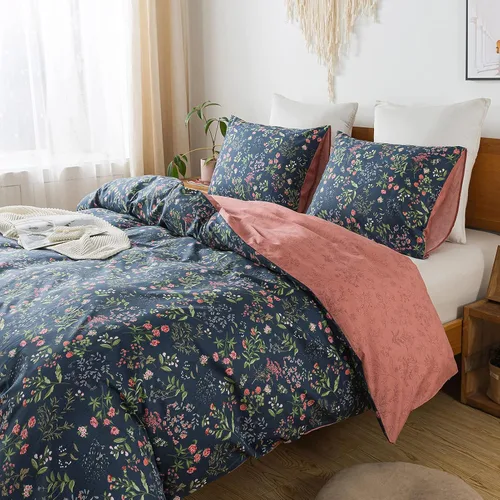 Miniatura 70 de HoneiLife Funda de edredón retro tamaño King, funda de edredón 100% algodón, suave y transpirable, juegos de ropa de cama para cama King