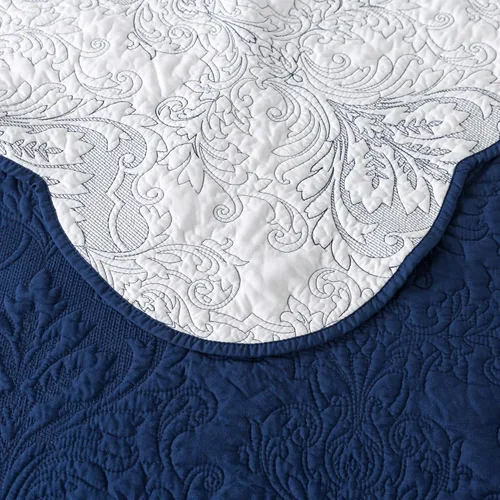 Miniatura 280 de HoneiLife - Juego de colcha de tamaño Queen, juego de ropa de cama de pana bordada de 3 piezas, colcha de lujo, ligera, cálida, para todas las Pana