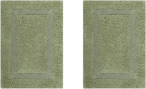 Miniatura 38 de Better Trends Alfombra de Inodoro en Forma de U Cubierta de Asiento de Inodoro de Lujo 100% Algodón Absorbente de Agua, Cubierta de Tapa Reversible