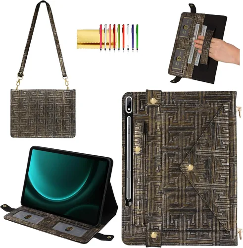Miniatura 53 de Bolso Funda para Samsung Galaxy Tab S10 FE/S9 FE 10.9"/S9/S8/S7 11", Techcircle Folio con Soporte Cruzado, Billetera con Ranura para Lápiz S Pen