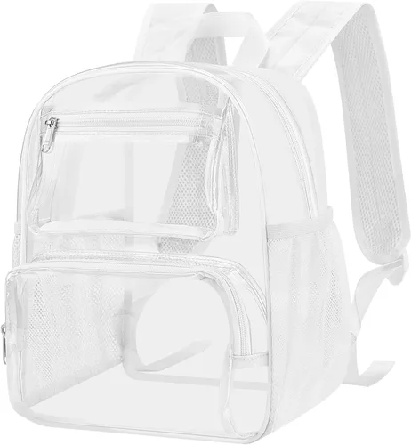 Miniatura 13 de MAY TREE Mochila Transparente Aprobada para Estadios para Mujeres y Hombres, Bolsa Transparente para Eventos, Negro, Grande