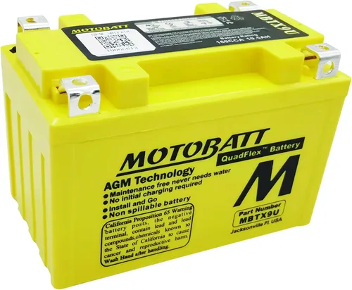 Miniatura 3 de MotoBatt 12 Volt 10.5 Ah MBTX9U Batería AGM sellada sin mantenimiento