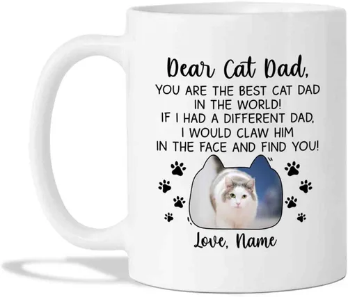 Miniatura 11 de Taza de café personalizada con foto de gato, taza de café para amantes de los gatos con nombre, con texto en inglés "It's Too Peopley Outside Cat